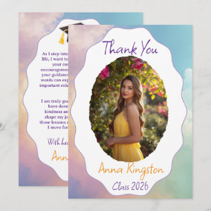 Modern Elegant Graduation Thank You Card
