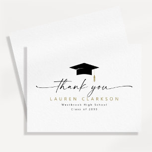 Modern Elegant Graduation Thank You Note Card