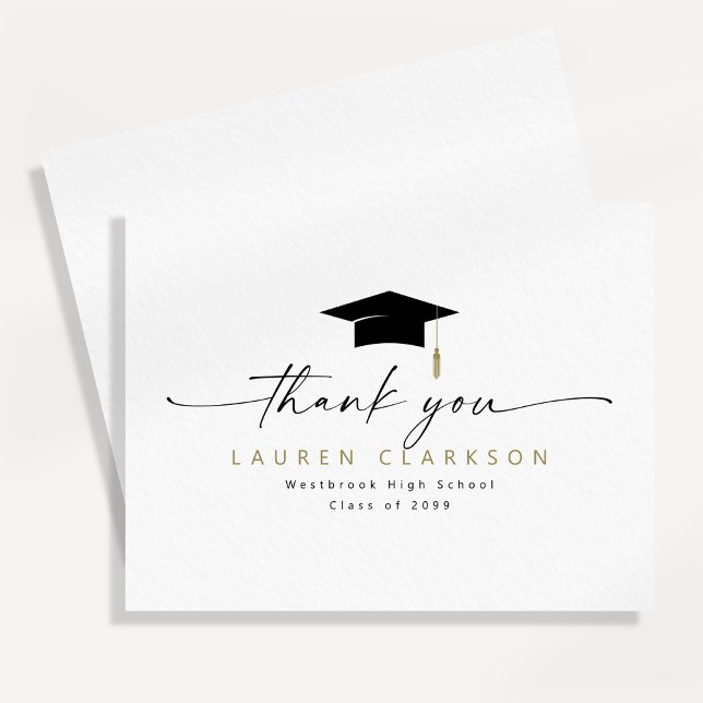 Modern Elegant Graduation Thank You Note Card (Creator Uploaded)