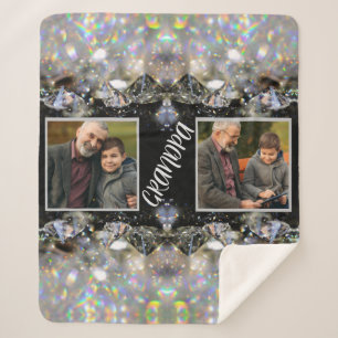 Modern Elegant Grandfather Create Your Own Photos  Sherpa Blanket