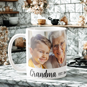 Modern elegant grandma personalized photo collage  coffee mug