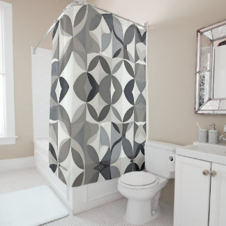 Modern Elegant Gray Floral Shower Curtain