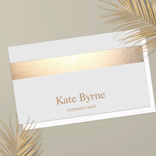 Modern Elegant Gray Gold Stripe Business Card