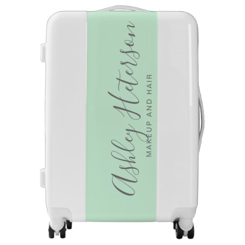 modern elegant gray mint green typography name luggage