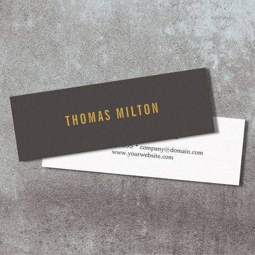Modern Elegant Gray Yellow Consultant Networking  Mini Business Card