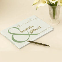 Modern Elegant Green and Cream Ampersand Wedding