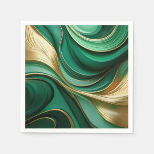 Modern Elegant Green and Gold- Napkins