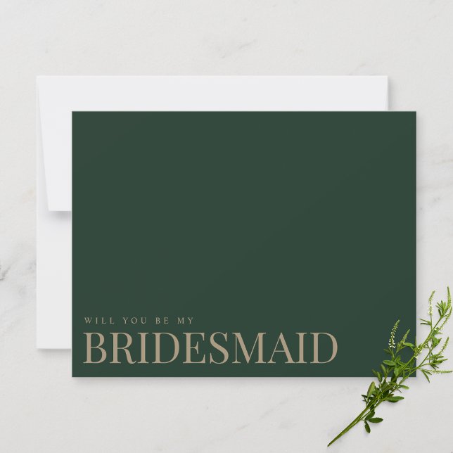 Modern & Elegant Green Bridesmaid Proposal Card (Creator Uploaded)