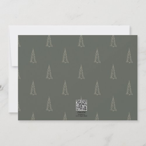 Modern Elegant Green Collage Christmas Holida Card