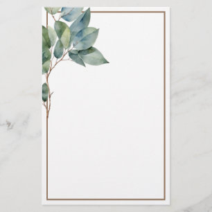 Modern elegant green gold botanical eucalyptus stationery
