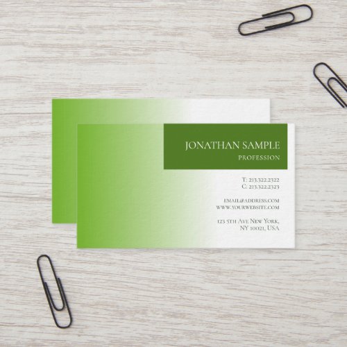 Modern Elegant Green Nature Environment Luxury Business Card