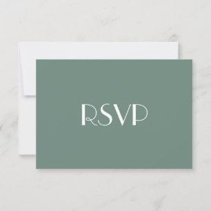 Modern Elegant Green Party RSVP Invitation Card