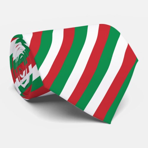 Modern Elegant Green Red Italian Flag Striped Neck Tie