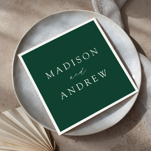 Modern Elegant Green Wedding Napkins