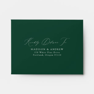 Modern Elegant Green Wedding RSVP Envelope