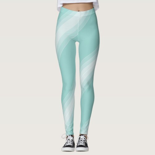 Modern Elegant Green White Stylish Template Leggings