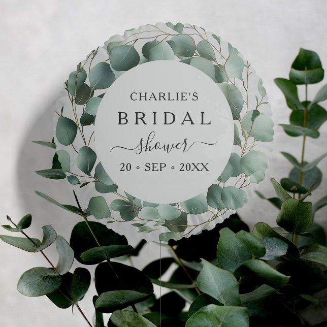 Modern Elegant Greenery Bridal Shower  Balloon (Creator Uploaded)