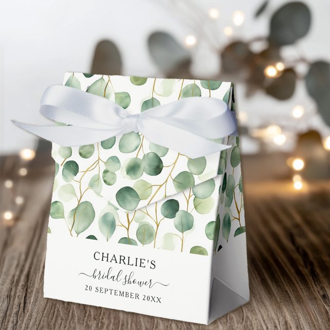 Modern Elegant Greenery Bridal Shower  Favor Boxes (Creator Uploaded)
