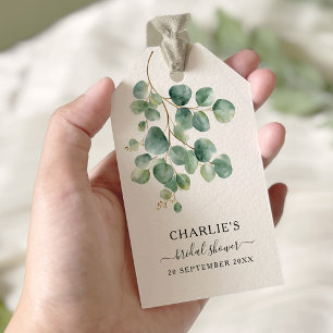 Modern Elegant Greenery Bridal Shower Gift Tags