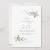 Modern Elegant Greenery Minimalist Wedding Invitation (Front)