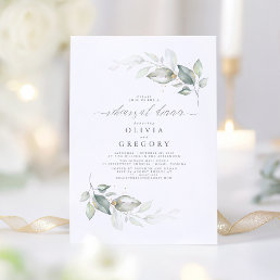 Modern Elegant Greenery Rehearsal Dinner Invitation