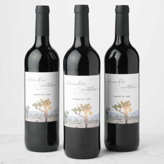 Joshua Tree boho wedding wine labels