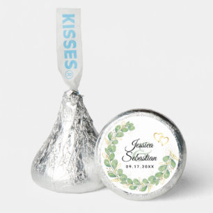 Modern Elegant Greenery Wreath Eucalyptus Wedding Hershey®'s Kisses®