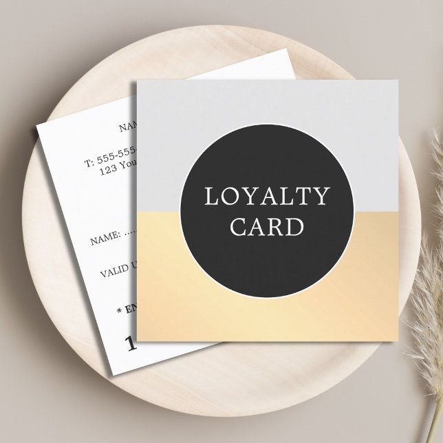 Modern Elegant Grey Faux Gold Beauty Loyalty Card (Creator Uploaded)