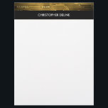 Modern Elegant Grey Gold Circuit Board Stripes<br><div class="desc">Modern elegant letterhead template with gold circuit board and dark grey stripes. You can match this design with business card/business card holder.</div>