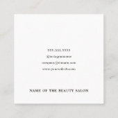 Modern Elegant Grey Silver Scissors Hair Stylist Square Business Card (Back)