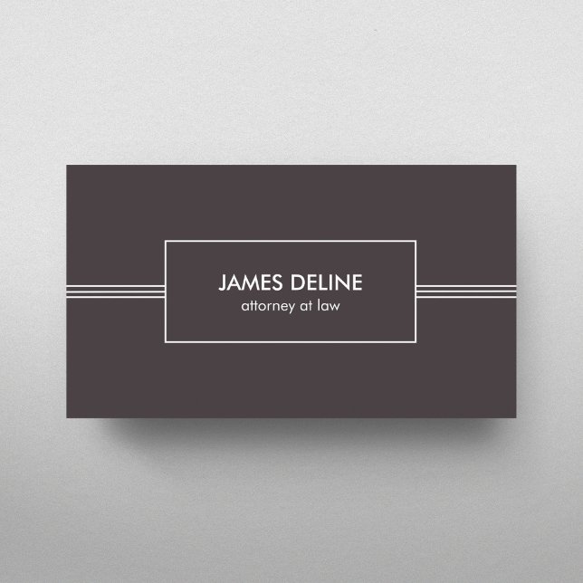 Modern Elegant Grey White Lines Attorney  Business Card (Creator Uploaded)