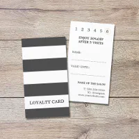 Striped Pattern Rose Business Loyalty Punch Card, Zazzle