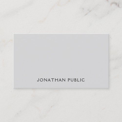 Modern Elegant Grey White Trendy Simple Template Business Card