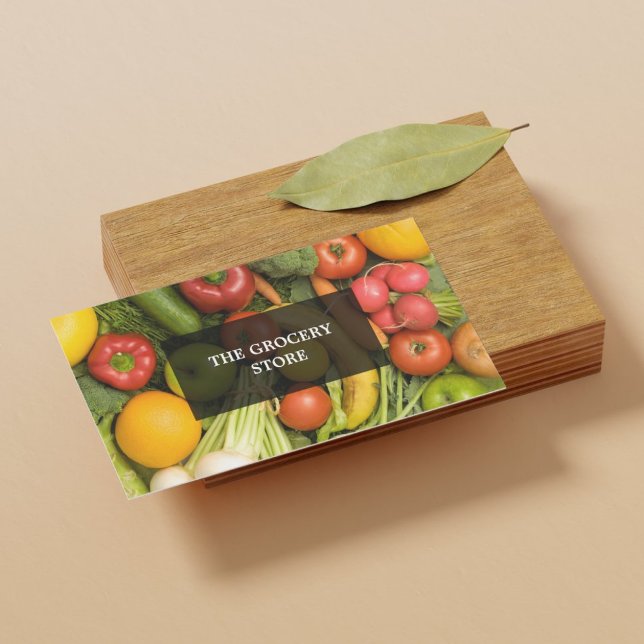 Modern Elegant Grocery Business Card (Creator Uploaded)