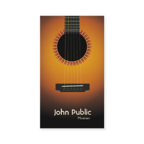 Modern Elegant Guitar Musician Business Card
