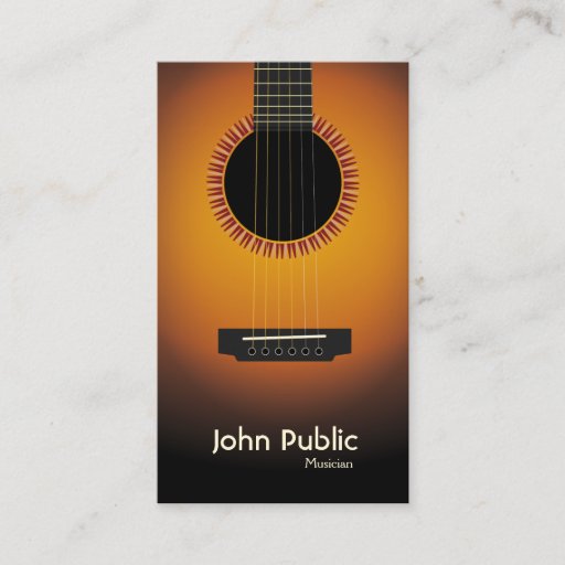 Customizable Modern Elegant Guitar Musician Business Card