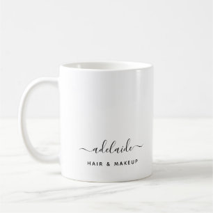 Modern Elegant Hair Stylist Makeup Artist Script Coffee Mug