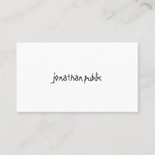 Modern Elegant Hand Script Professional Simple Top Business Card