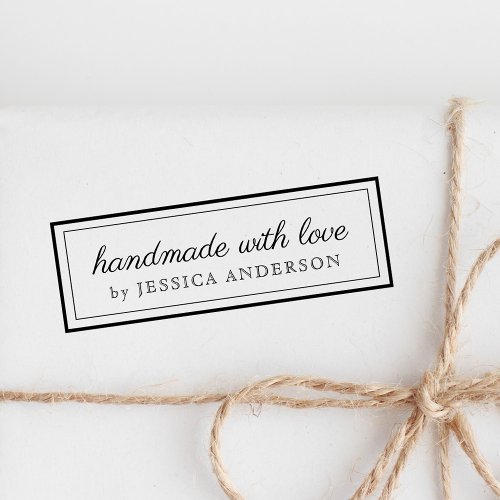 Modern Elegant Handmade with Love Product Logo Self_inking Stamp