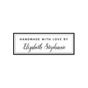 Modern Elegant Handmade with Love Self-inking Stamp