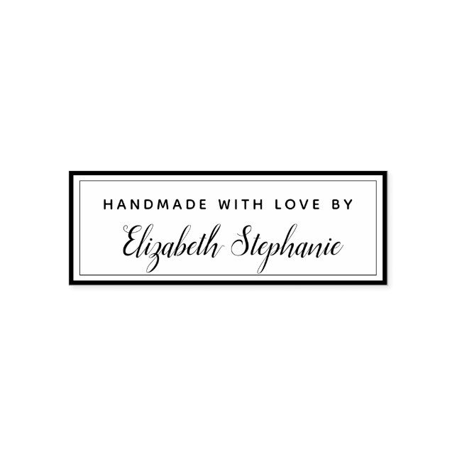 Modern Elegant Handmade with Love  Self-inking Stamp (Design)