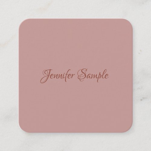 Modern Elegant Handwriting Script Luxury Rounded Square Business Card