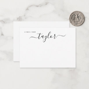Modern Elegant Handwriting Script Name Minimalist Note Card