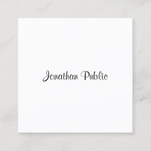 Modern Elegant Handwriting Script Name Template Square Business Card