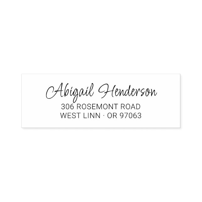 Modern Elegant Handwritten 10a | Return Address Self-inking Stamp (Design)