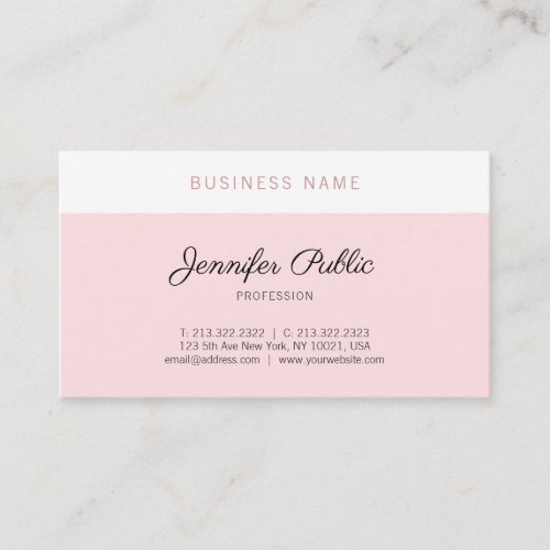 Modern Elegant Handwritten Font Script Pink Luxury Business Card