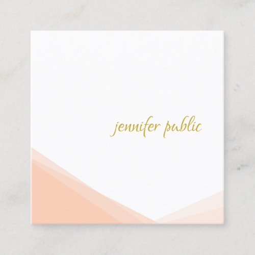 Modern Elegant Handwritten Gold Name Professional Square Business Card