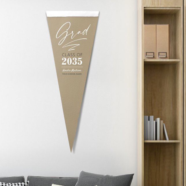 Modern Elegant handwritten Ink Script Your Name Pennant Flag (Creator Uploaded)