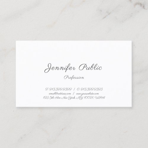 Modern Elegant Handwritten Minimalist Template Business Card