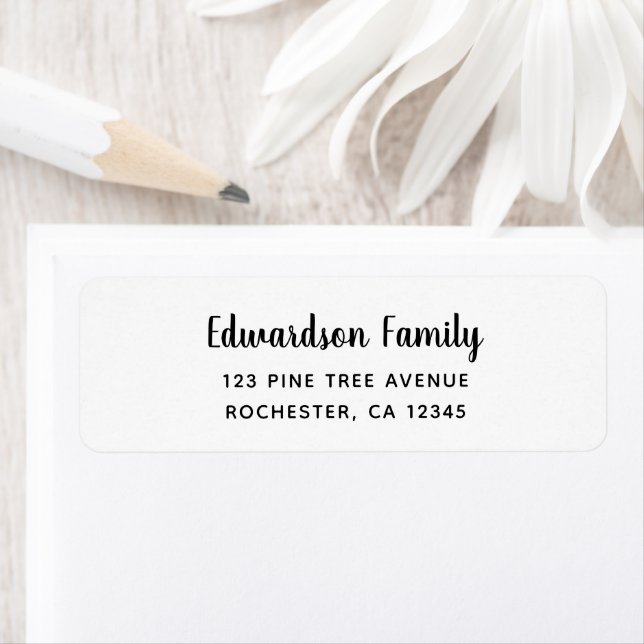 Modern elegant handwritten script family name label (Insitu)